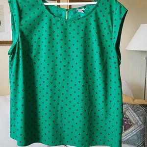 Green print top.
